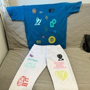 Obey Tee & Sweatpants joggers set XL Shirt, L pants